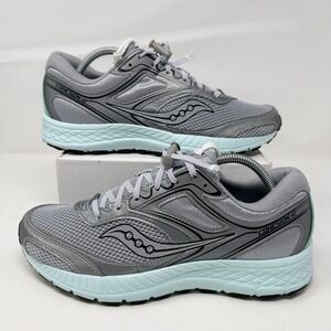 Saucony Cohesion 12 Running Shoes Womens Size 11 Gray Teal Athletic S10475-6